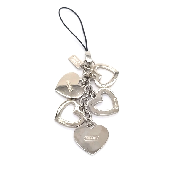 LAST ONE! COACH Pink Enamel Cascading Hearts Lanyard, Keychain Fob, Purse Charm - Picture 6 of 8